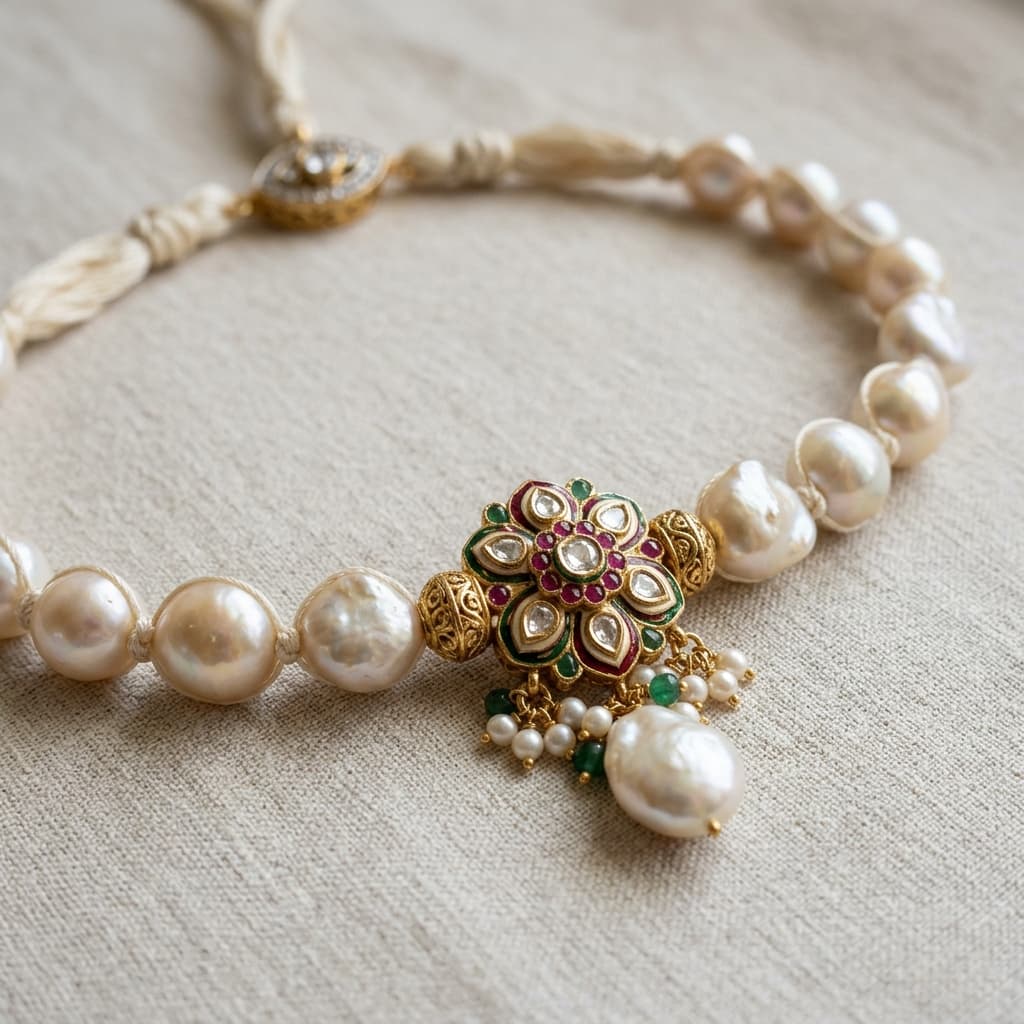 Ganga Silk Pearl Choker