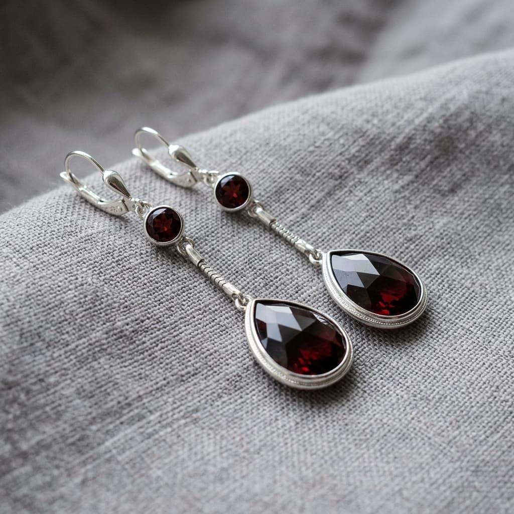 Mystic Garnet Drop Earrings